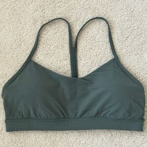lululemon Flow Y Sports Bra - Nulu Light Support - A–C Cups - Dark Green - Sz 12